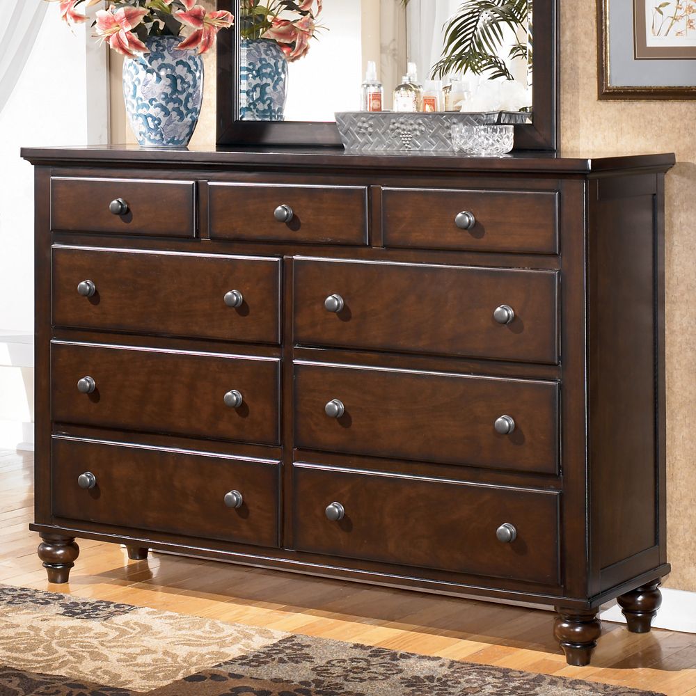 ASHLEY CAMDYN DRESSER DARK BROWN FINISH      NEW