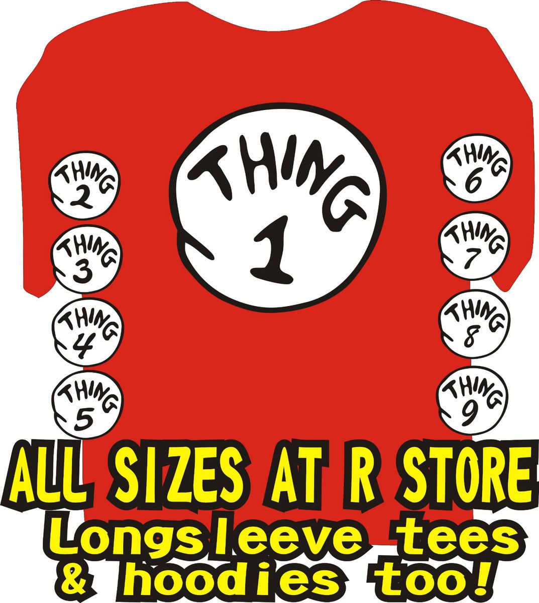 DR SEUSS THING 1 T SHIRT YOUTH MEDIUM