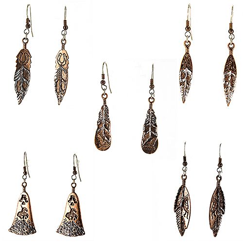 Proud Feather Copper Earrings Hypoallergenic