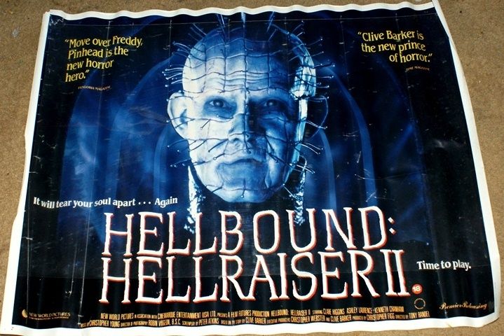   HELLRAISER II 1988 British Quad movie poster Clive Barker Pinhead