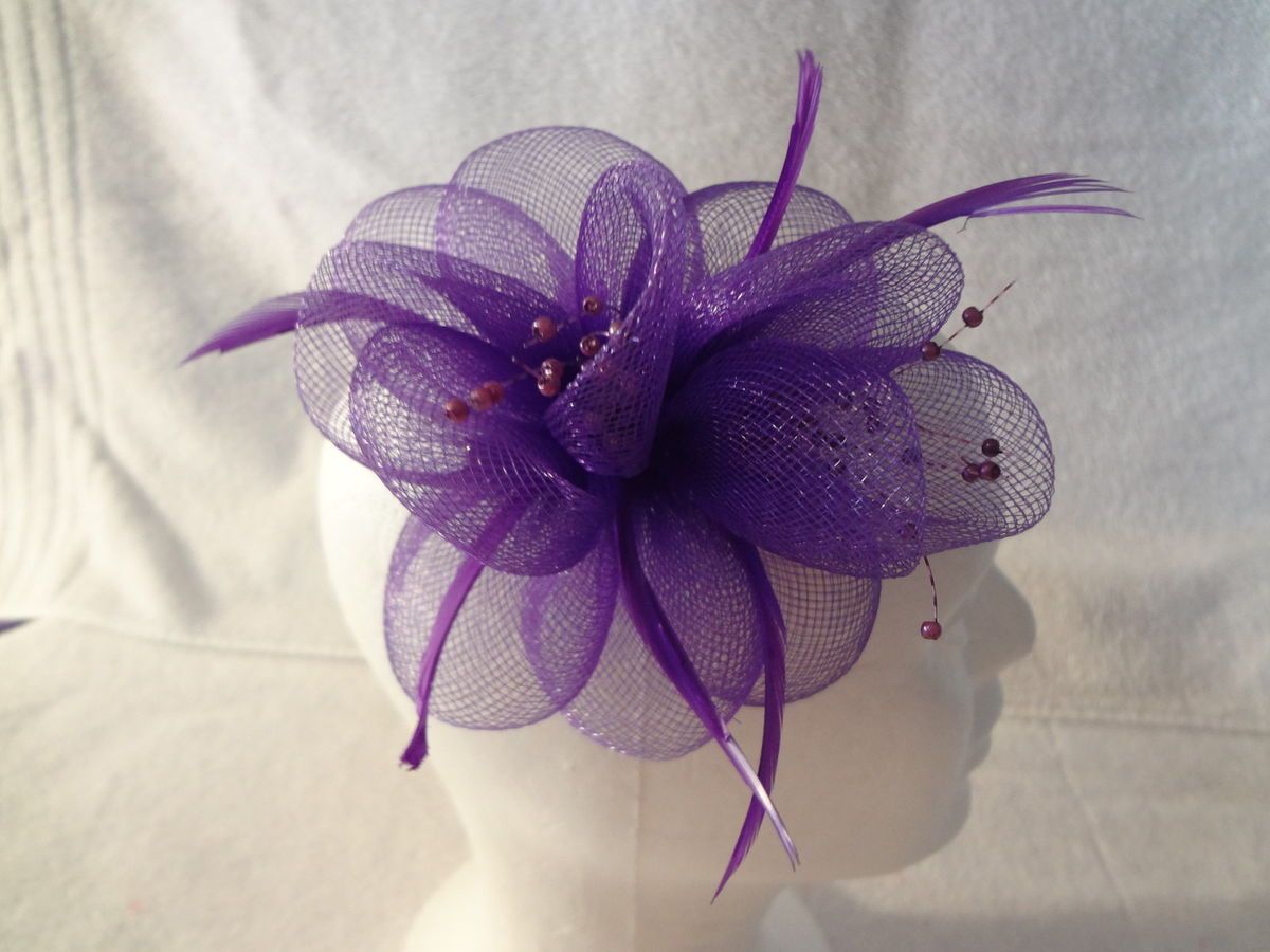  Red Hat Society Purple Fascinator