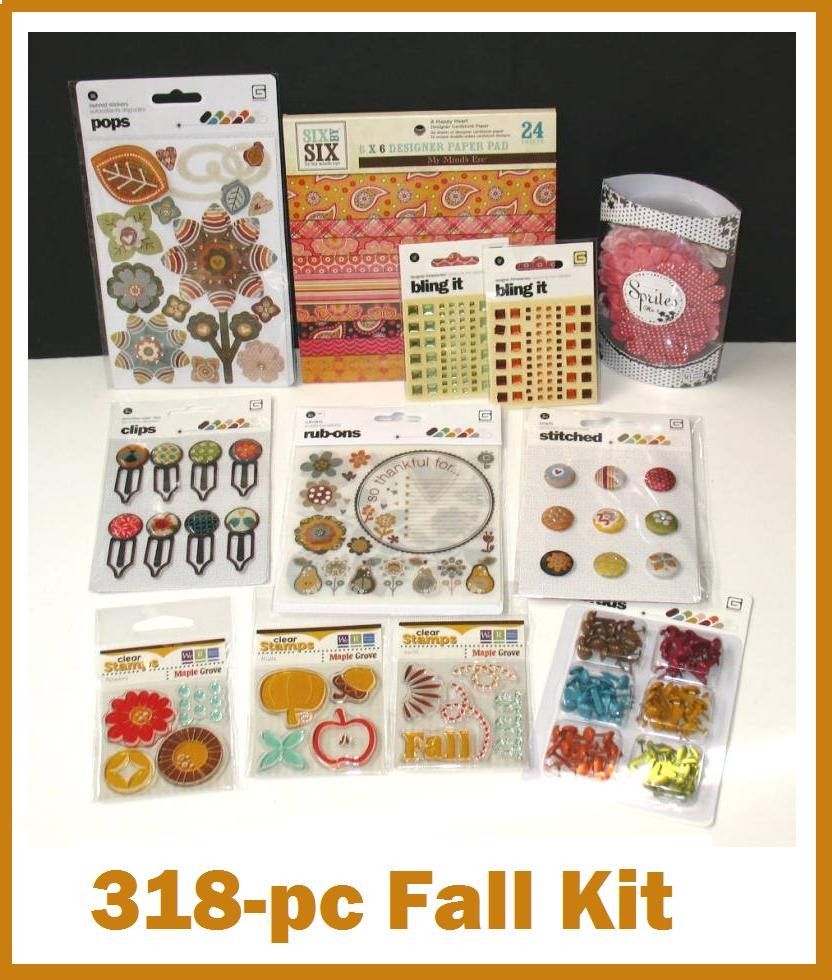 Scrapbook Bundle Fall Autumn Basic Grey Pyrus 6x6 Paper Prima Stamps $