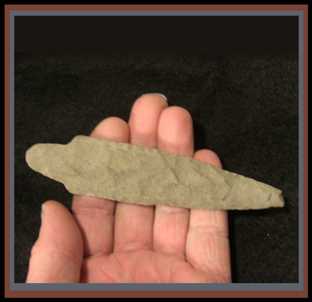  STONE ARROWHEAD ? SPEARHEAD NEVILLE POINT SPEAR POINT 8000YR OLD