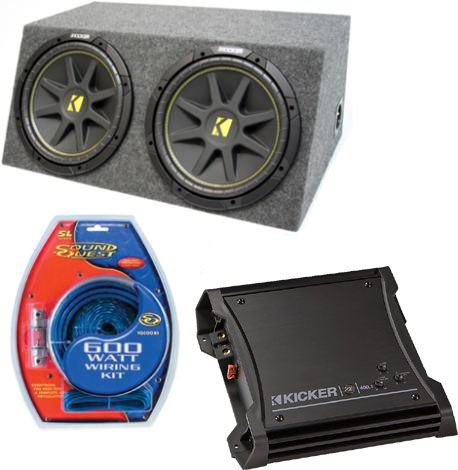 Kicker Car Audio Dual 15 Powered SEALED Sub Box Enclosure ZX400 1 C15