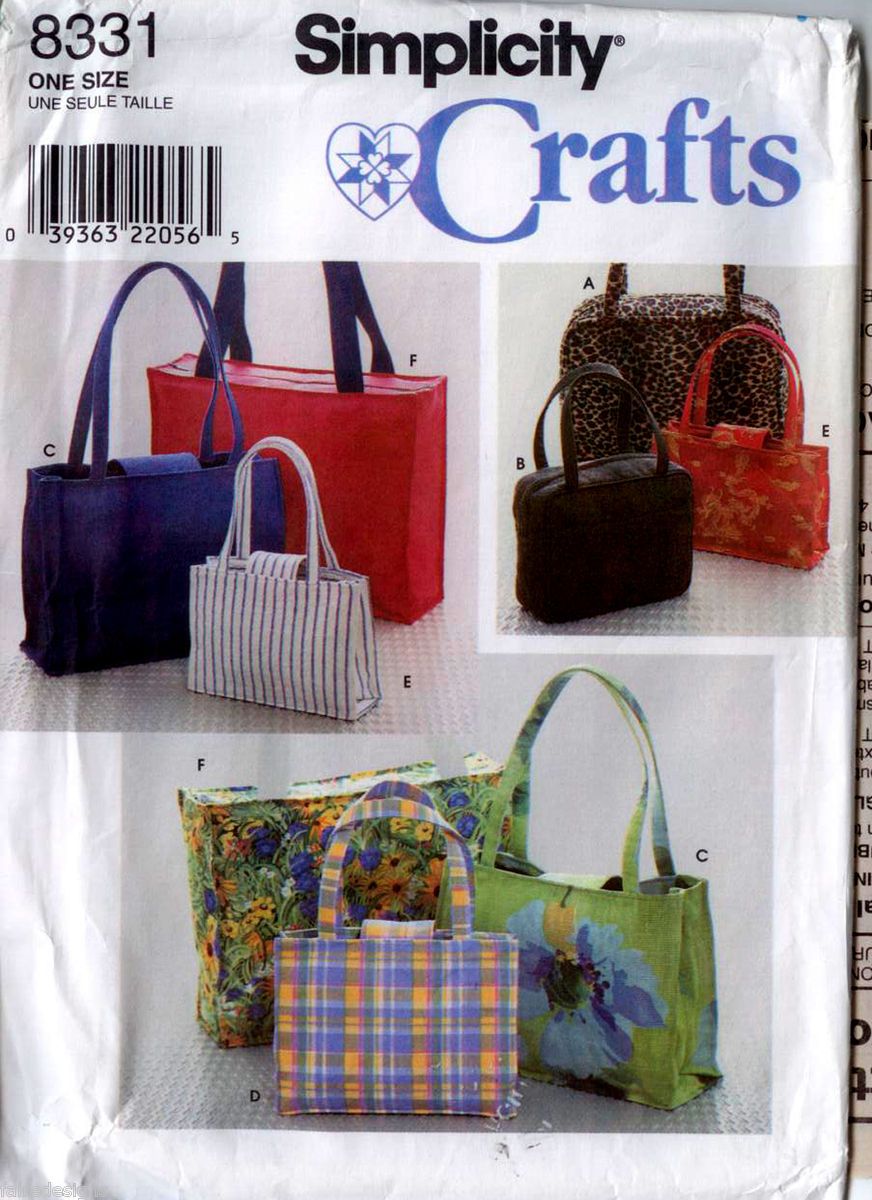 Vintage Simplicity 8331 Handbags Totes New Condition