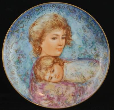 Edna Hibel Mothers Day Plate 1984 Abby Lisa Collector