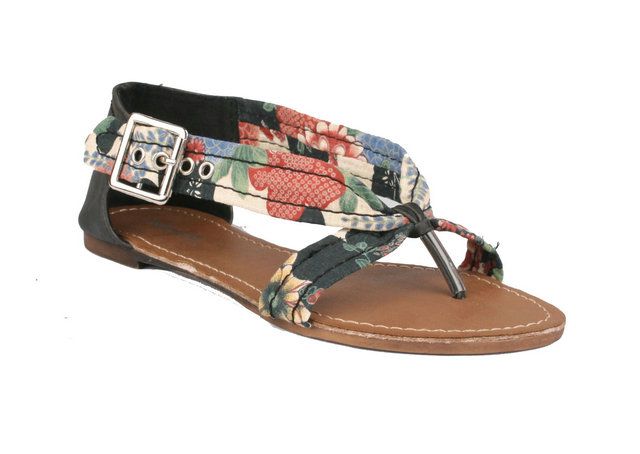 NEWAY Zula Women Gladiator Sandal with Flower Prints Fabric Upper Big