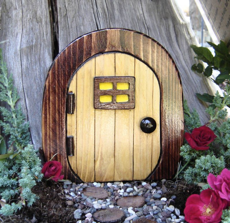 Miniature Garden Fairy Gnome Hobbit Elf Troll door Dark forest Window