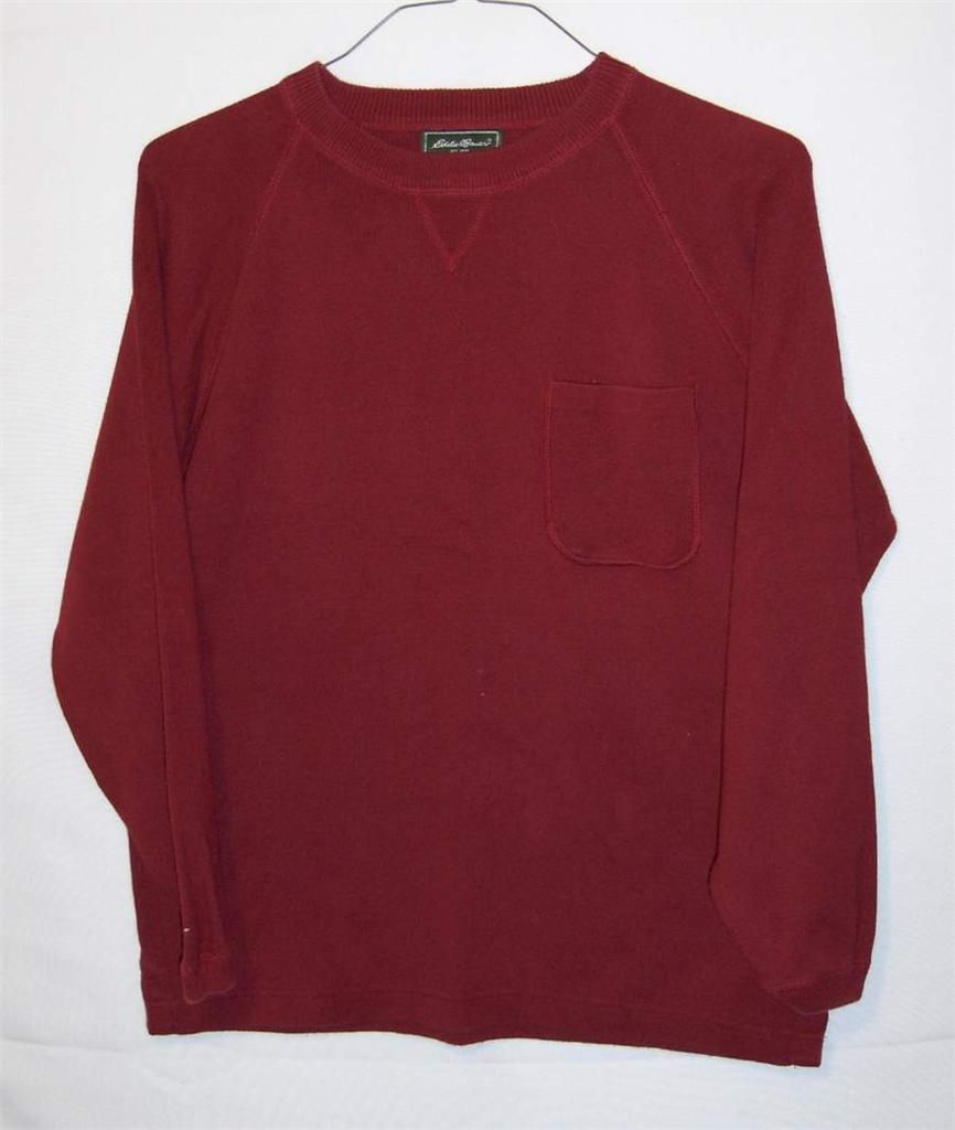 EDDIE BAUER MENS LONG SLEEVE REDS KNIT CREWNECK COTTON SWEATER SIZE M