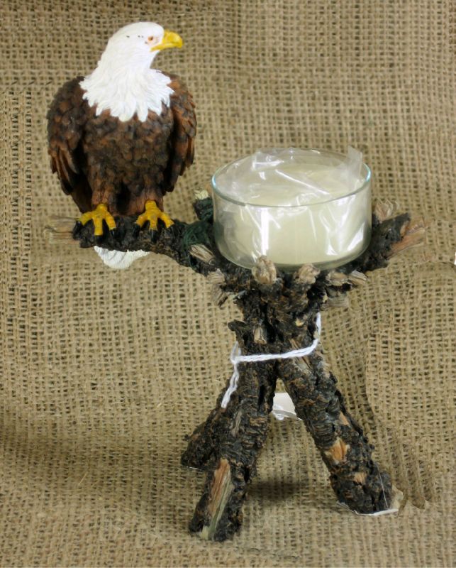 New Westland Resin Eagle Perched Nest Tealight votive candle holder