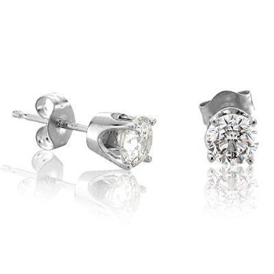 33 Carat Diamond Studs 14k White Gold Earrings