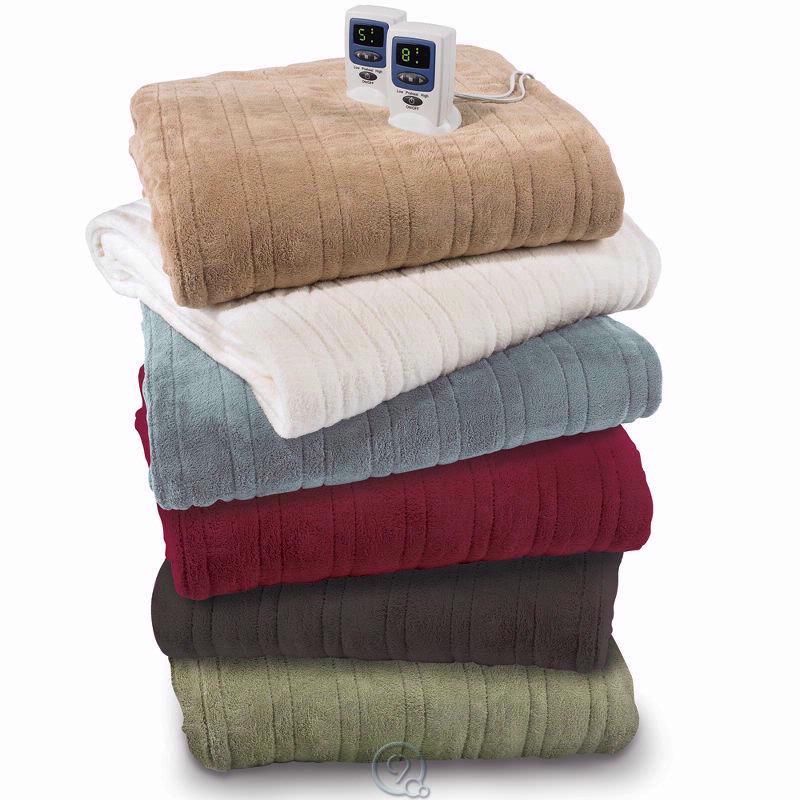 The Best Electric Heated Warming Blanket Beige 100 Micro Plush Fabric