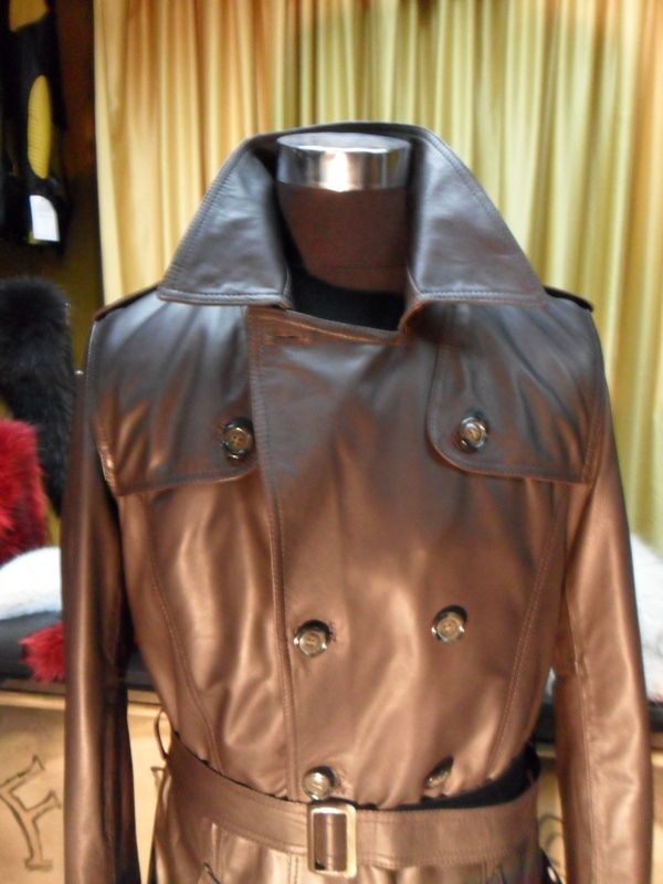 Giacca Giubbino Cappotto Trench Classico Uomo in Di Pelle Falconpel