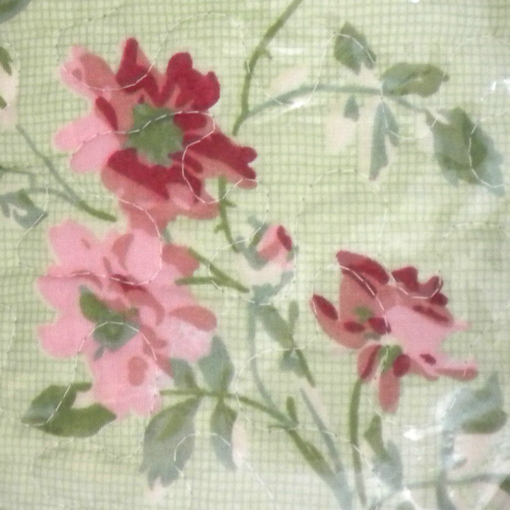 LAURA ASHLEY EMILY PINK GREEN FLORAL QUILT SHAMS NEW QUEEN STRIPE ROSE