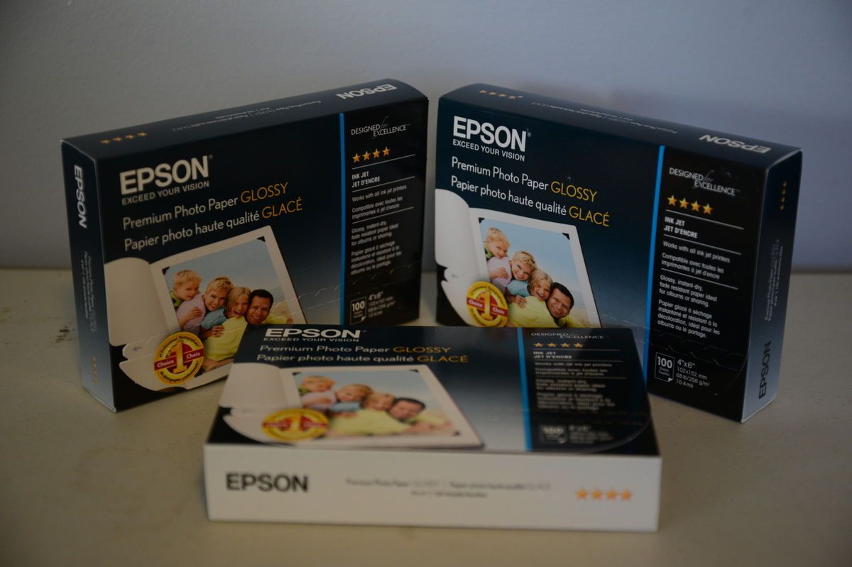 Epson Premium Photo Paper Glossy 4 x 6 Lot of 3 100 sheet boxes 300