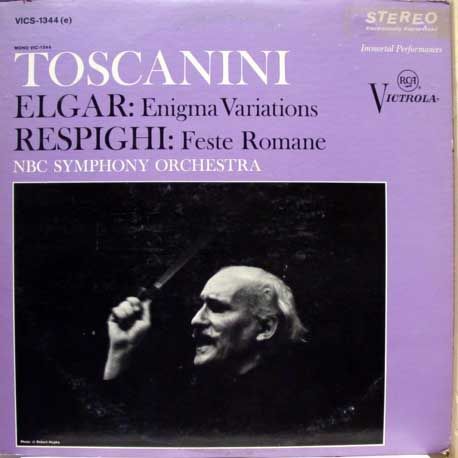 toscanini elgar enigma respighi feste romane label rca victrola