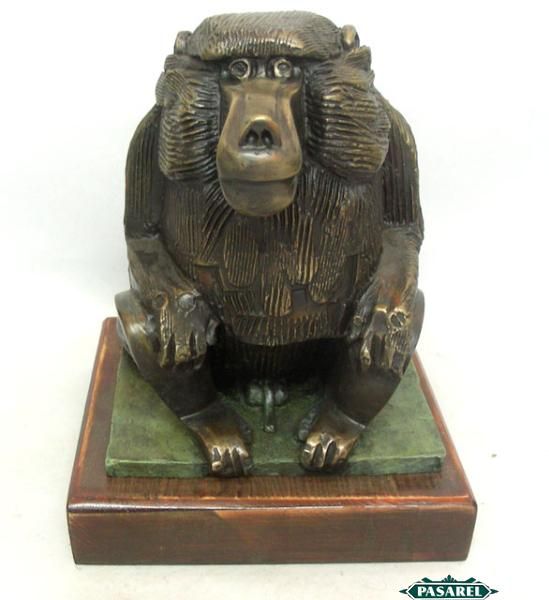 Eliezer Weishoff Bronze Monkey Baboon Sculpture 1950s