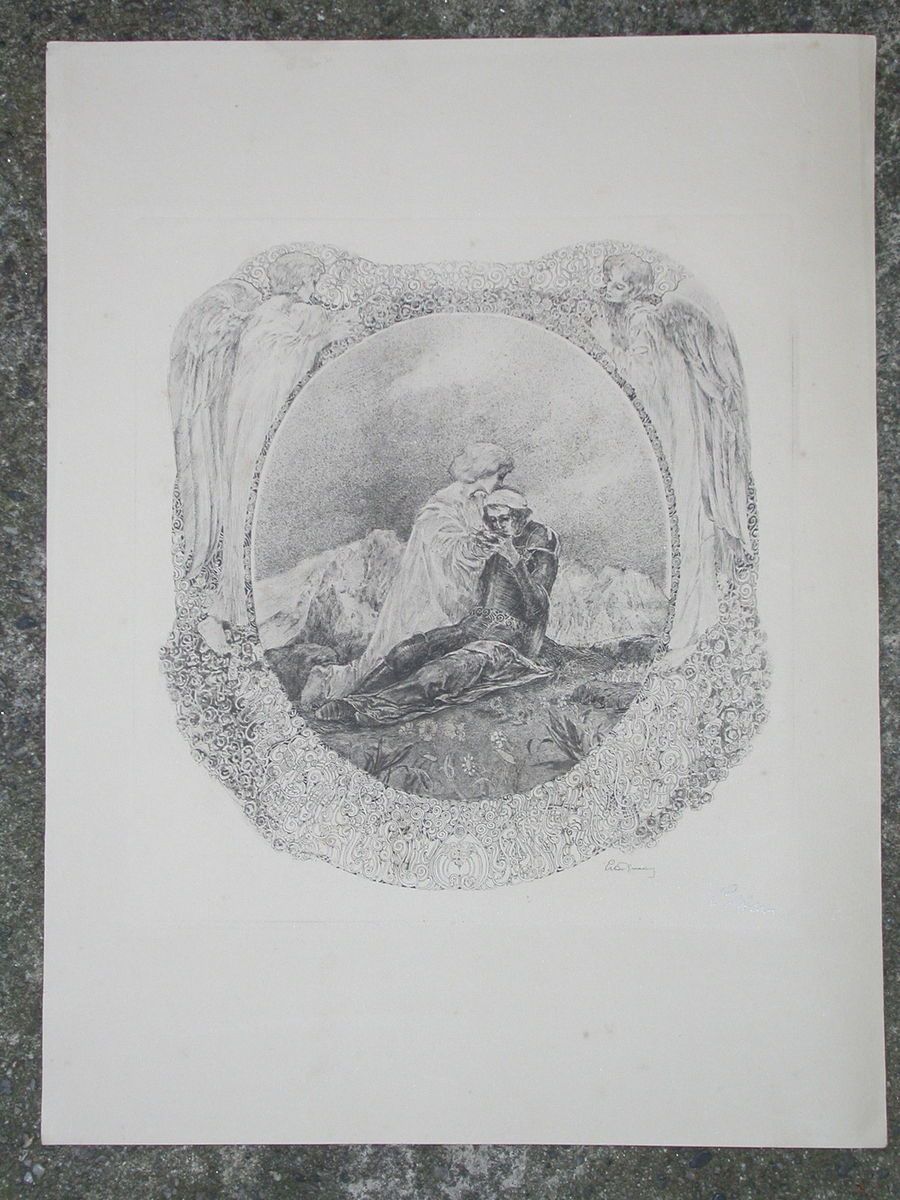 Austrian Listed Erhard Amadeus Dier Very Fine Art Nouveau Etching