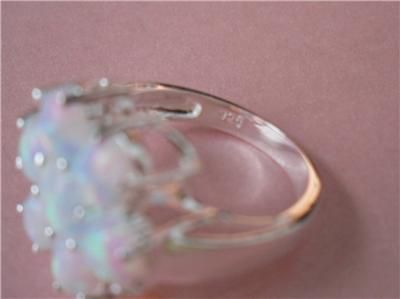 BEAUTIFUL WHITE FIRE OPAL RING UK SIZE O US 7.5