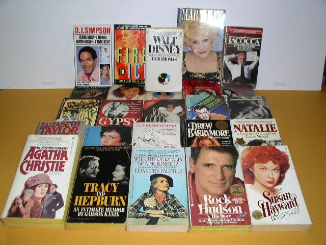 Celebrity Biographies, Lot of 25 PB, Rock Hudson, O.J.