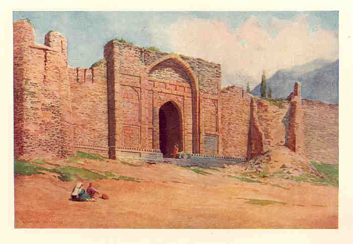 Kashmir 1911 Gate of The Outer Wall Hari Parbat Fort Srinagar Vintage