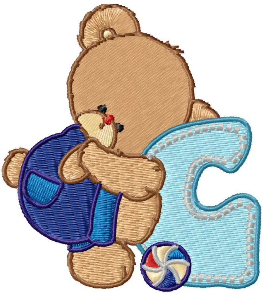 Teddy Alphabet 28 Machine Embroidery Designs