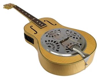 ZENISON ACOUSTIC / ELECTRIC BLONDE MAPLE RESONATOR GUITAR FREE