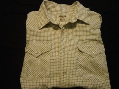  Medium Weight Long Sleeve Western Pearl Snap Shirt Sz L EUC