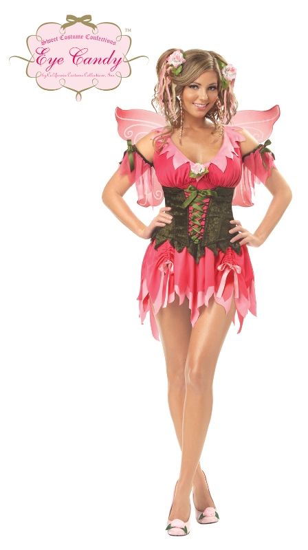 New Sexy Eye Candy Rose Fairy Adult Costume C01016