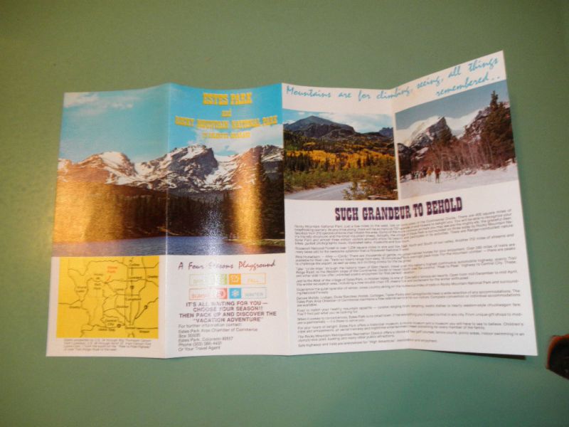 Vintage Brochure Estes Park Rocky Mountain National
