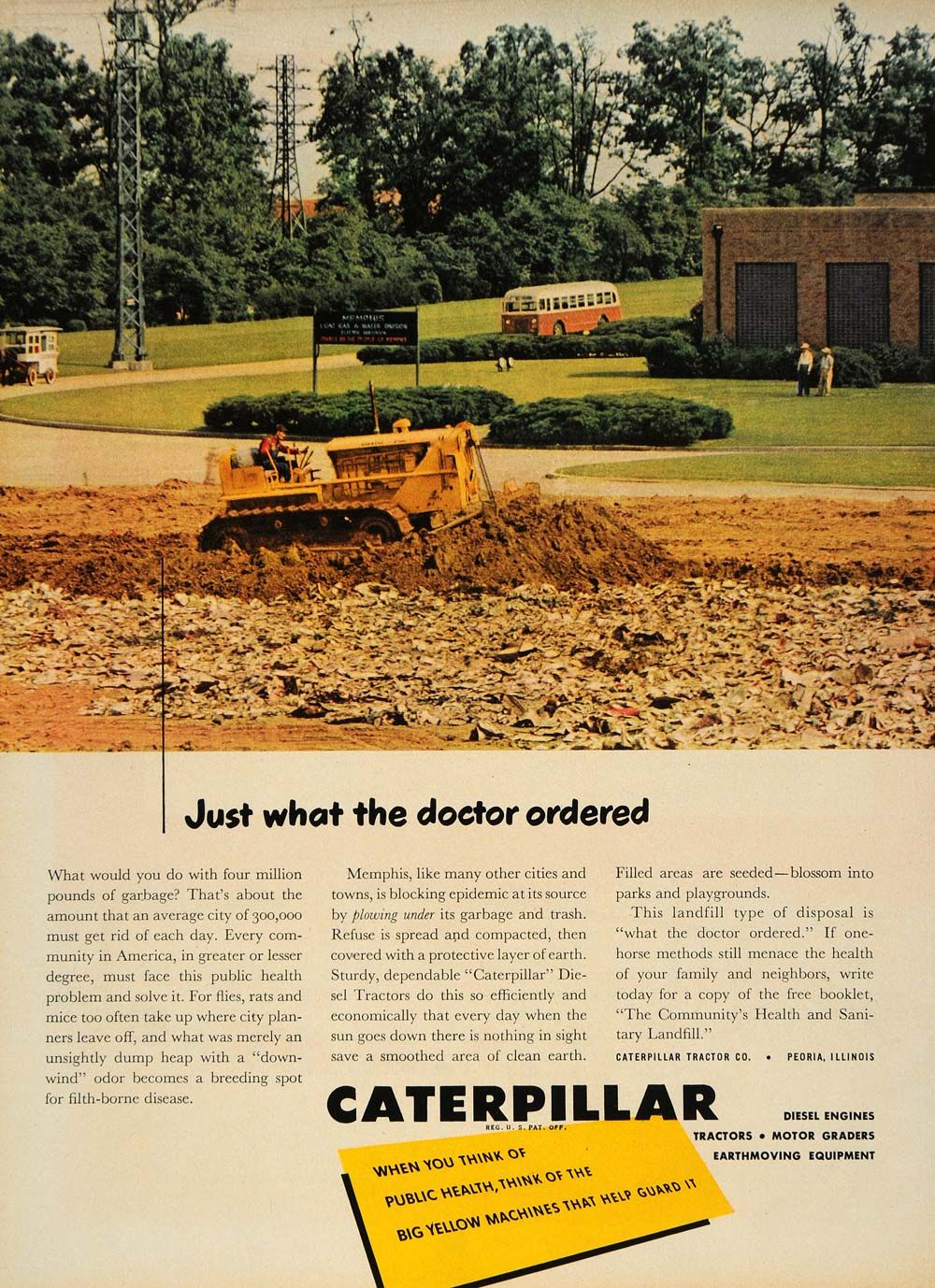 1950 Ad Caterpillar Diesel Machinery Tractor Equipment   ORIGINAL