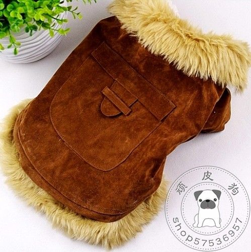 Pet Dog Cat Clothing Clothes Coat Hoodies Brown Super Warm YFD09
