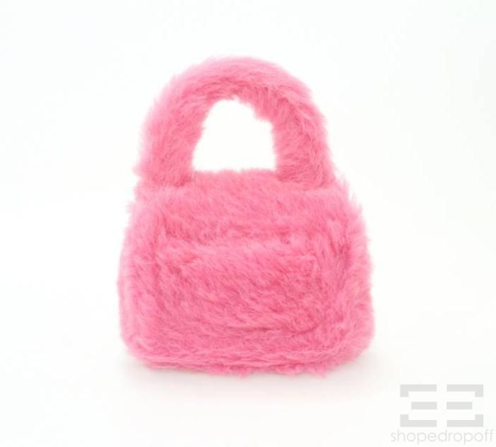 Chanel Hot Pink Small Faux Fur Handbag New