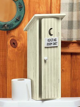 Rustic Outhouse Wooden Wood Toilet Paper Holder Bath Bathroom