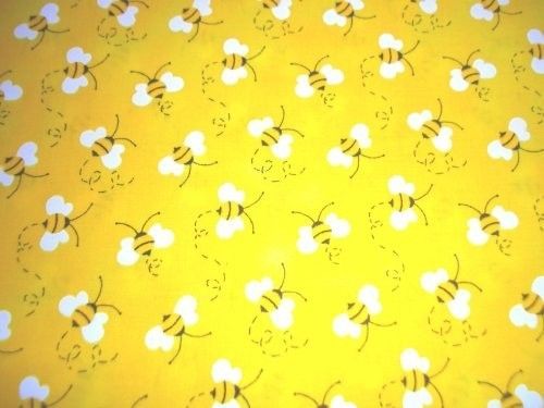 Fabric Charms Bumble Bees on Bright Yellow Spring Quilts Pillows Totes