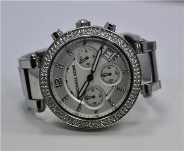 WOMEN MICHAEL KORS CHRONOGRAPH PARKER SILVER DATE WATCH MK5353