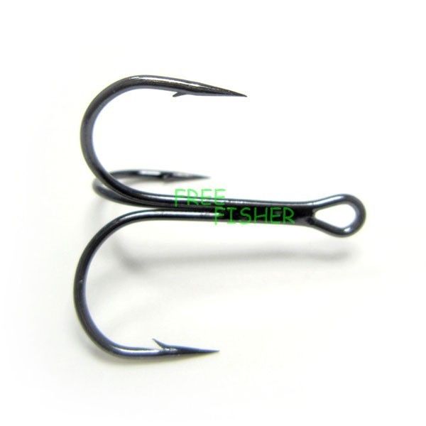 100 Pcs Fishing Hooks 35656 Round Bent Treble 10