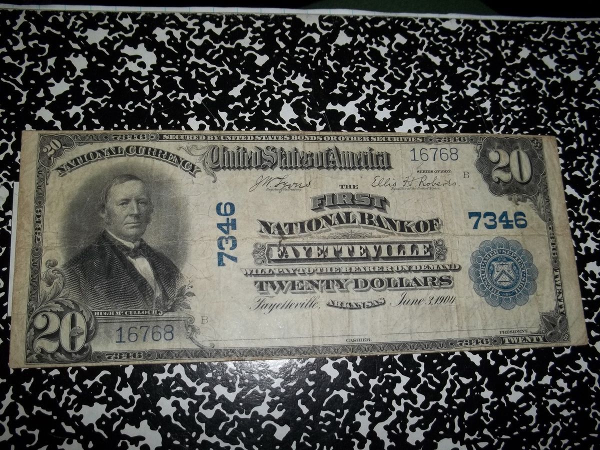   series large 20 Currency First National Bank of Fayetteville Arknsas