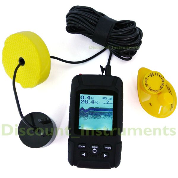 in 1 Portable Fish Finder Wireless Sonar Wired Transducer °C °F