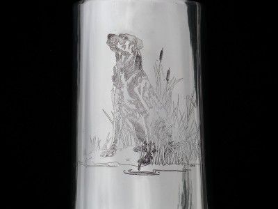  PINDER BROS. ENGLISH PEWTER ORVIS SHEFFIELD ENGLAND FLASK DOG & BIRDS