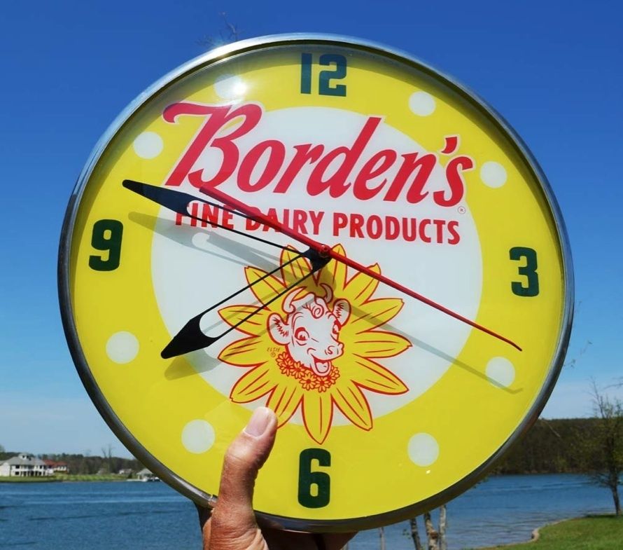 Bordens Elsie The Cow Dairy Pam Clock Company Synchron Motor USA