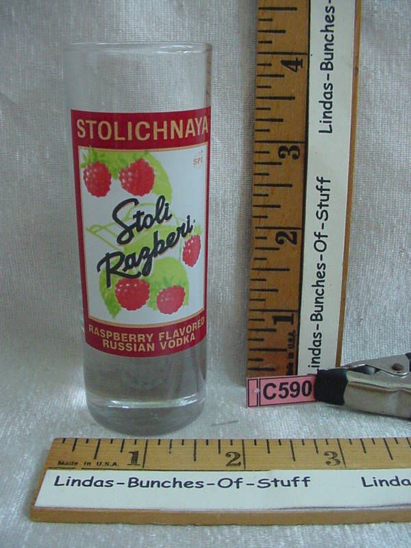 Stolichnaya Russian Stoli Razberi Vodka Tall Shot Glass