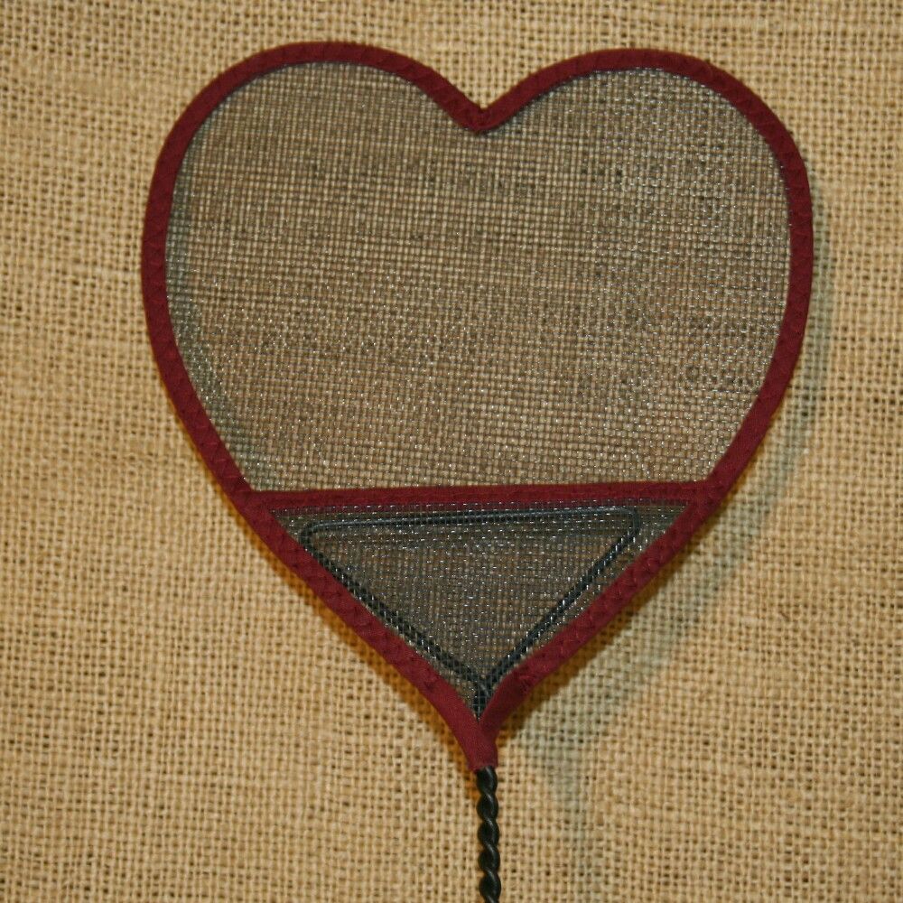 this fly swatter measures 23 3 4 inches long the heart measures 7