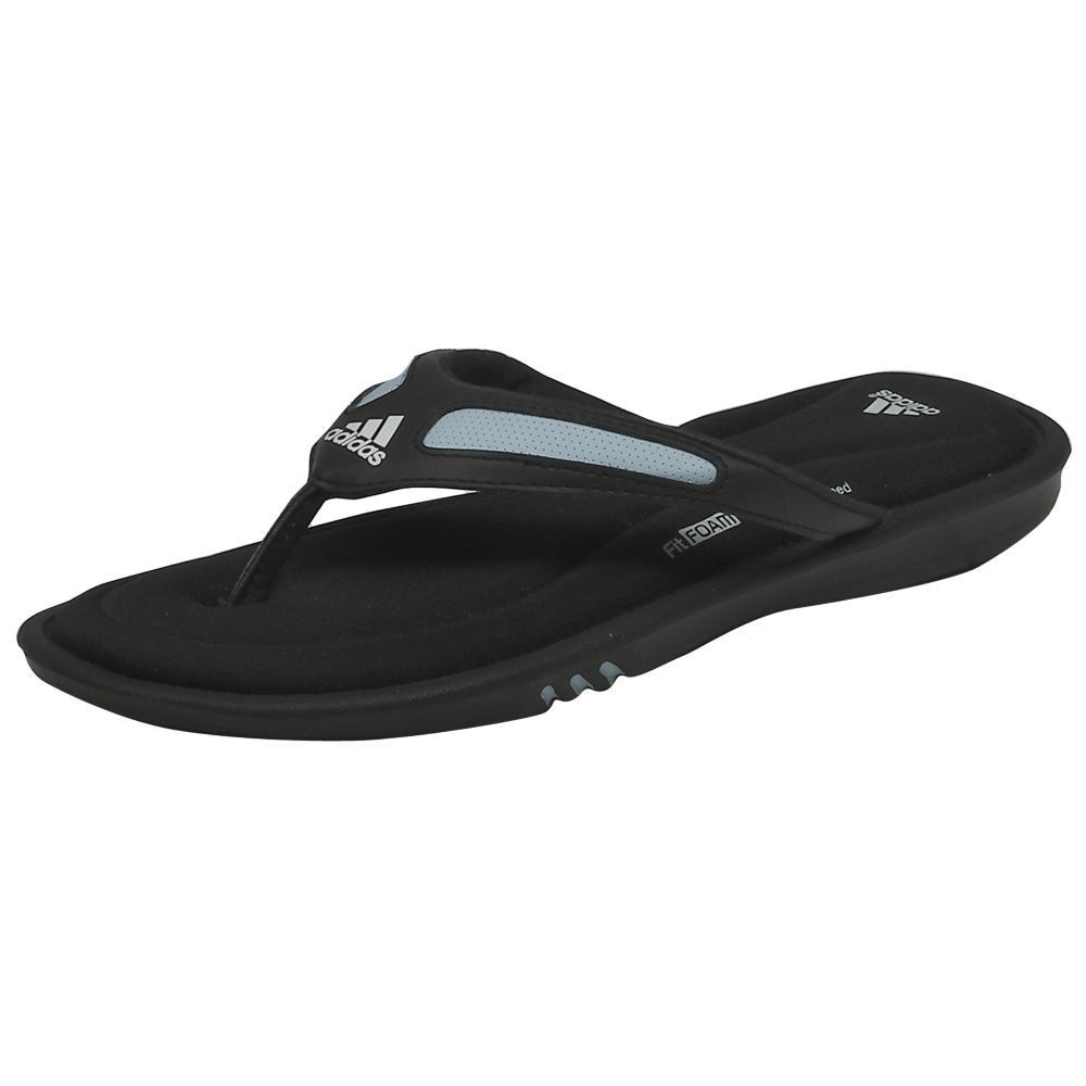 Adidas Soft Flip Flop Cushion Sandal Black Blue Rubber Thong Foam Fit