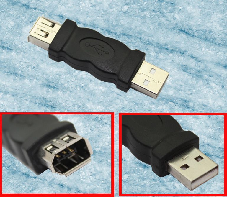 Firewire IEEE 1394 6 Pin F to USB M Adaptor Convertor