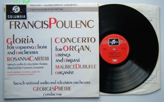 Sax 2445 Poulenc Gloria Organ Concerto Pretre EX EX