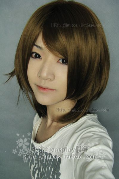 Hot Sell Final Fantasy FF Yuna Short Cosplay Light Brown Wig W118