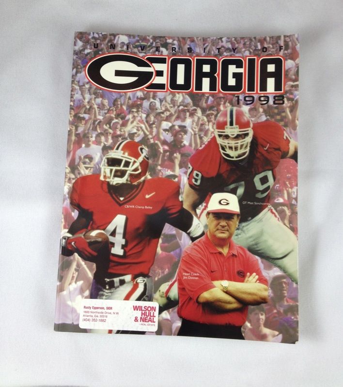 1998 georgia bulldogs football media guide 344 pages jim donnan champ