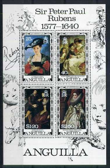 paintings rubens s s mnh anguilla mint never hinged souvenir sheet