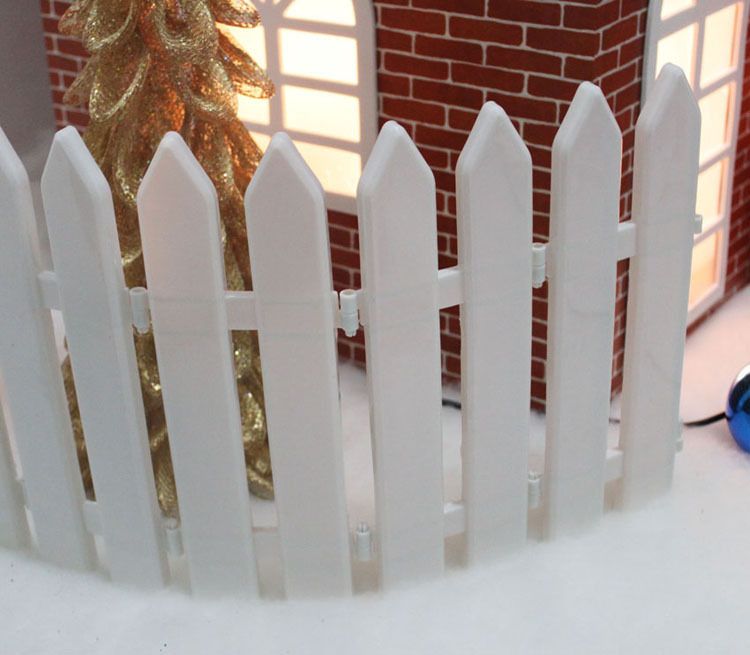 Promotion White Vintage Trees Fencing Bridge Christmas Tree Village